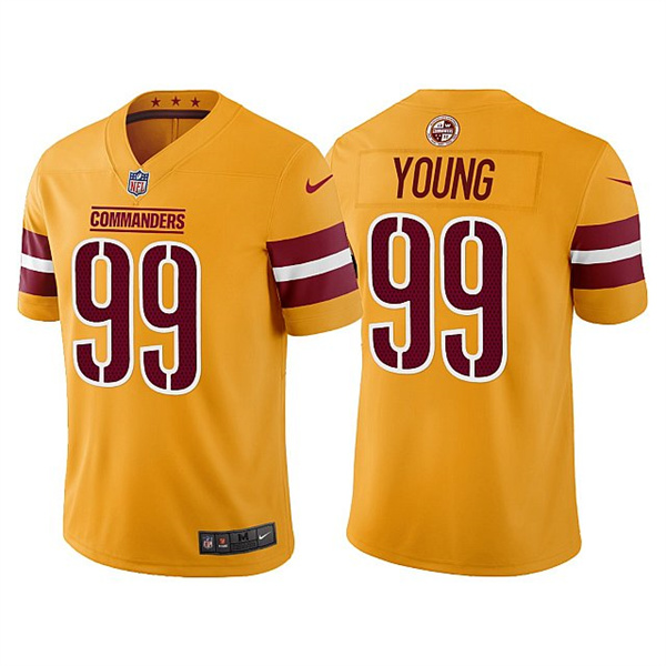 Men & Women & Youth Washington Commanders 99 Chase Young Gold Vapor Untouchable Stitched Football Jersey